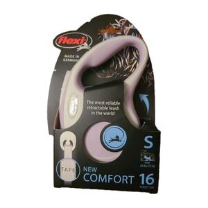 Retractable Flexi New Comfort Tape Leash 16 Foot Small Lavender White Soft Grip